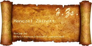 Henczel Zsinett névjegykártya